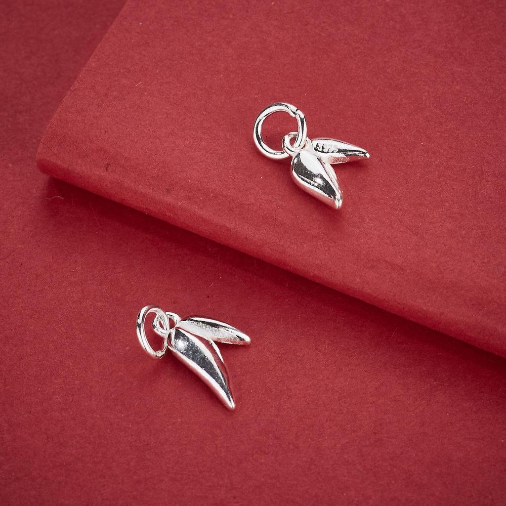 S925 Sterling Silver Bamboo Leaf Charm for DIY Bracelets & Necklaces