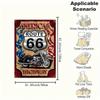 Route 66 Motorcycle Tin Sign USA Flag Decor Metal Poster Wall Art Gift 8x10inBlanket Flannel Throw Blanket for Sofa, Bed, Travel, Camping, O