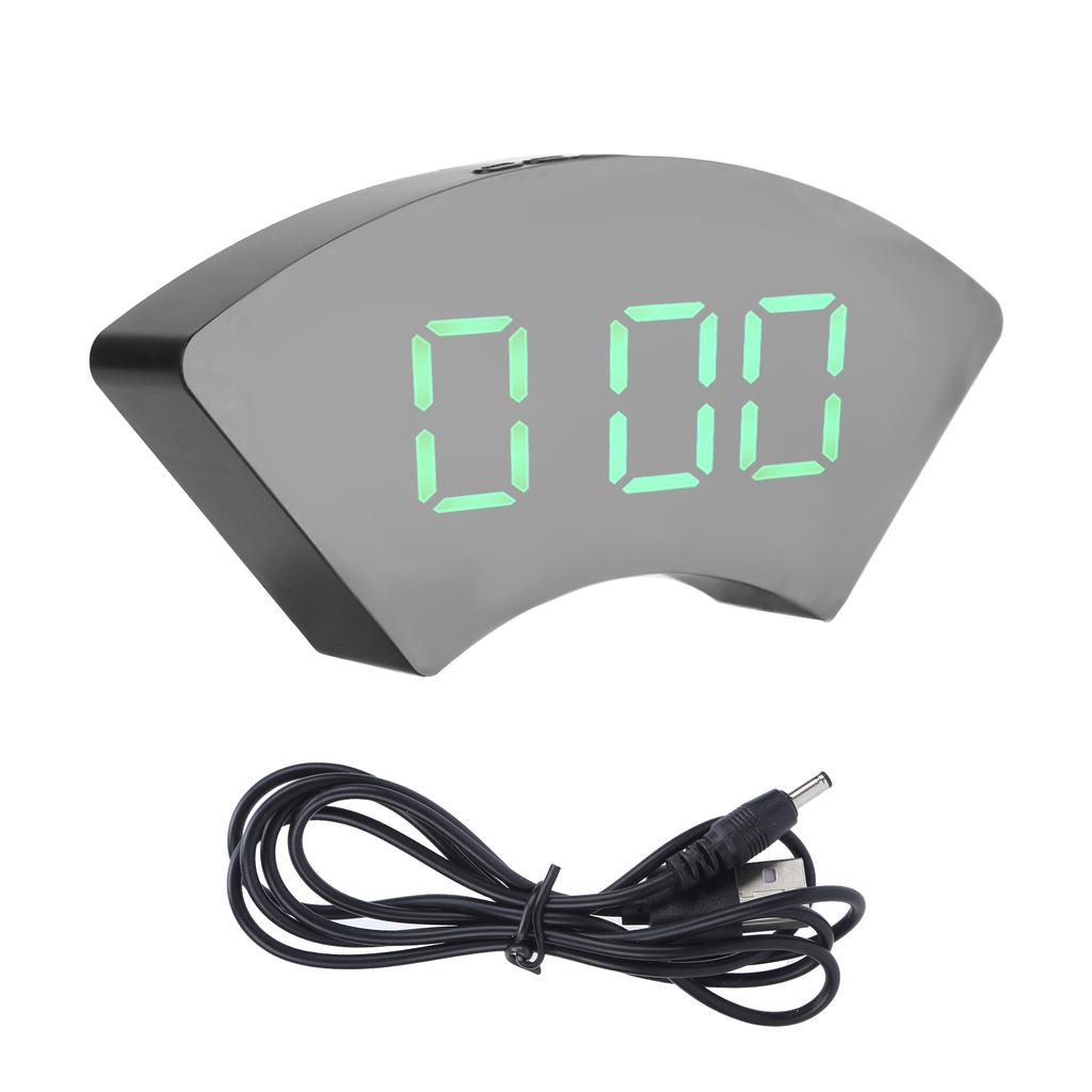 Clock Simple Electronic LED USB Mute Digital Alarm Clock for Office Bedroom Living RoomGreen