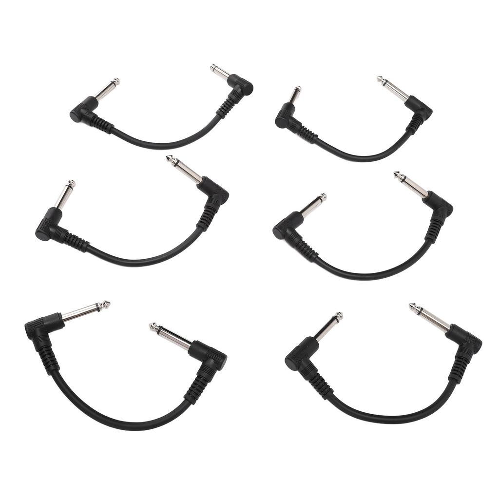 6 Pcs Guitar Effect Pedal Cable 15cm 6 Inch 1Celsius4 Inch Right Angle Guitar Patch Cable for Microphone Amplifier Keyboard
