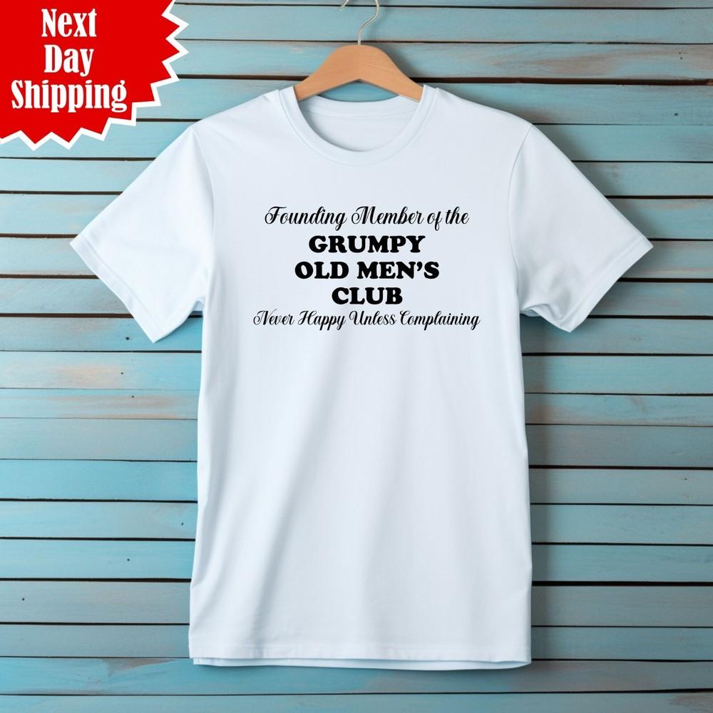 

Grumpy Old Men s Club T-Shirt Printed Funny Dad Joke Gift Men Short Sleeve T Top 2XL