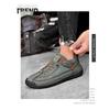 Men's Trendy Leather Shoes, Outdoor Workwear, Retro Stitching, Mid To High Cut, Fashionable and Casual Men's Leather Shoes