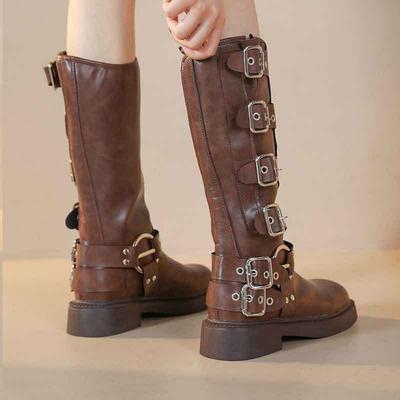High Tube Thick-soled Knight Boots Women's New Knee Thick Heel But Fashionable Boots