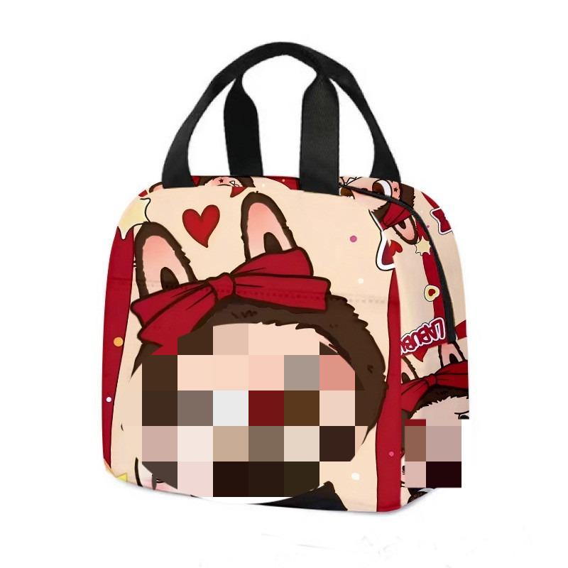 

Ланч-бэг Labubu мультяшная сумка-тоут студенческая сумка для бэнто сумка для еды с термоизоляцией из алюминиевой фольги сумка для ланч-бокса