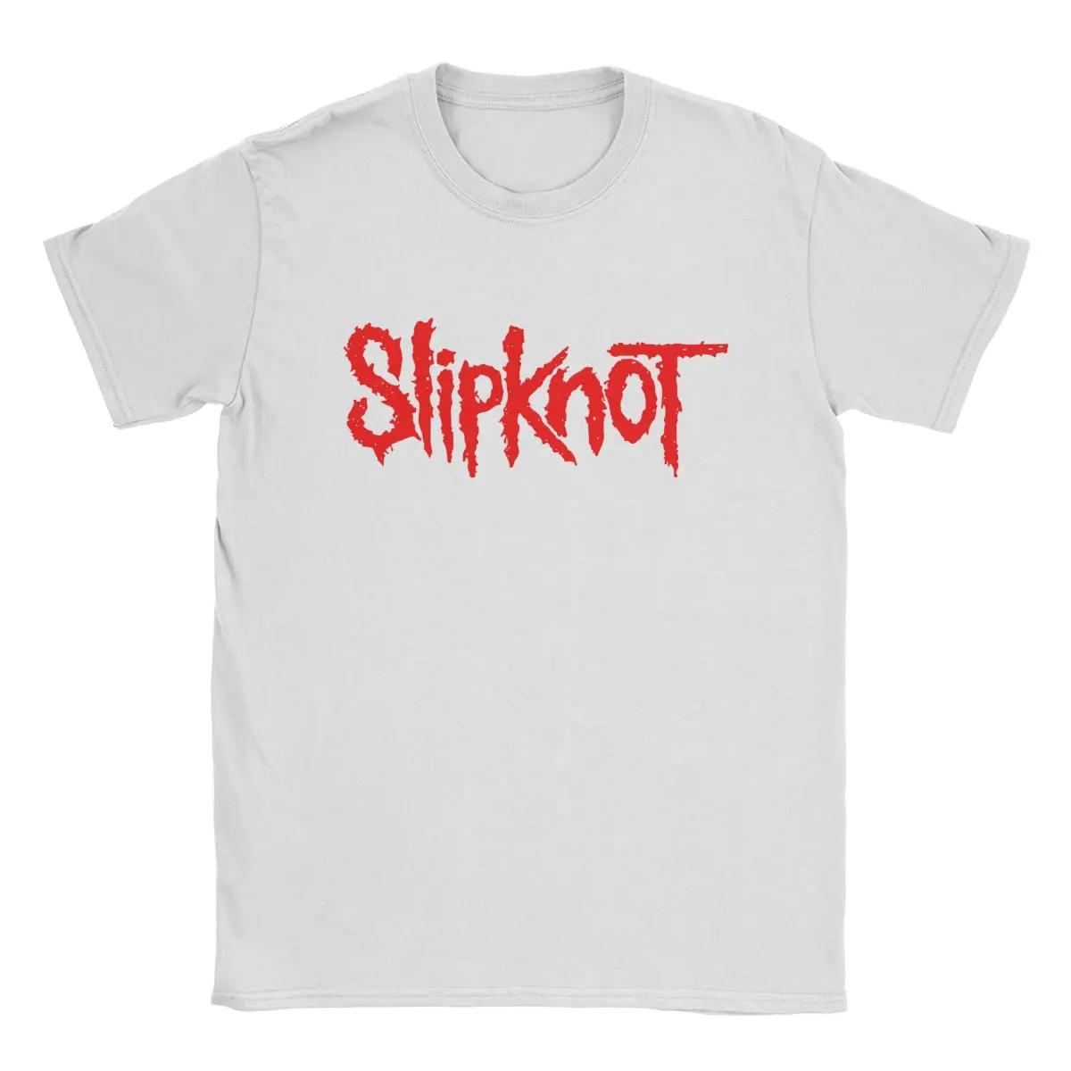Slipknots-Logo T-Shirts Herren Neuheit Reine Baumwolle T-Shirts Rundhals Kurzarm T-Shirt Party Kleidung XXXL weiß