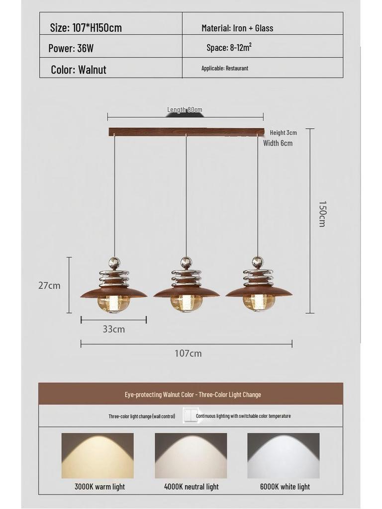 Dopamine Dining Table Set with Swing Arm Pendant Light and Eye-Protecting Ceiling Light for Kids