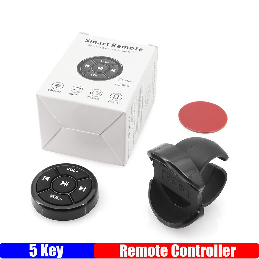 5 Keys Wireless Media Button Remote Controller Car Motorcycle Bike Steering Wheel Music Player for Android IOS Phone