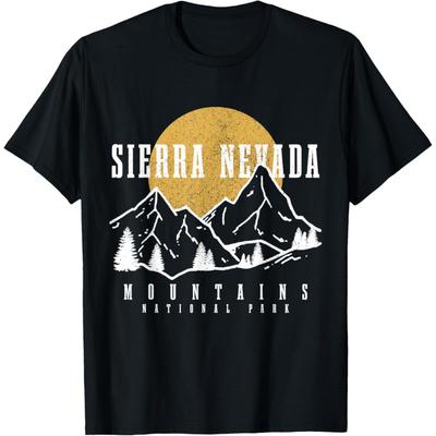 Sierra Nevada California Mountains Vintage Hiking Nature T-Shirt(3)