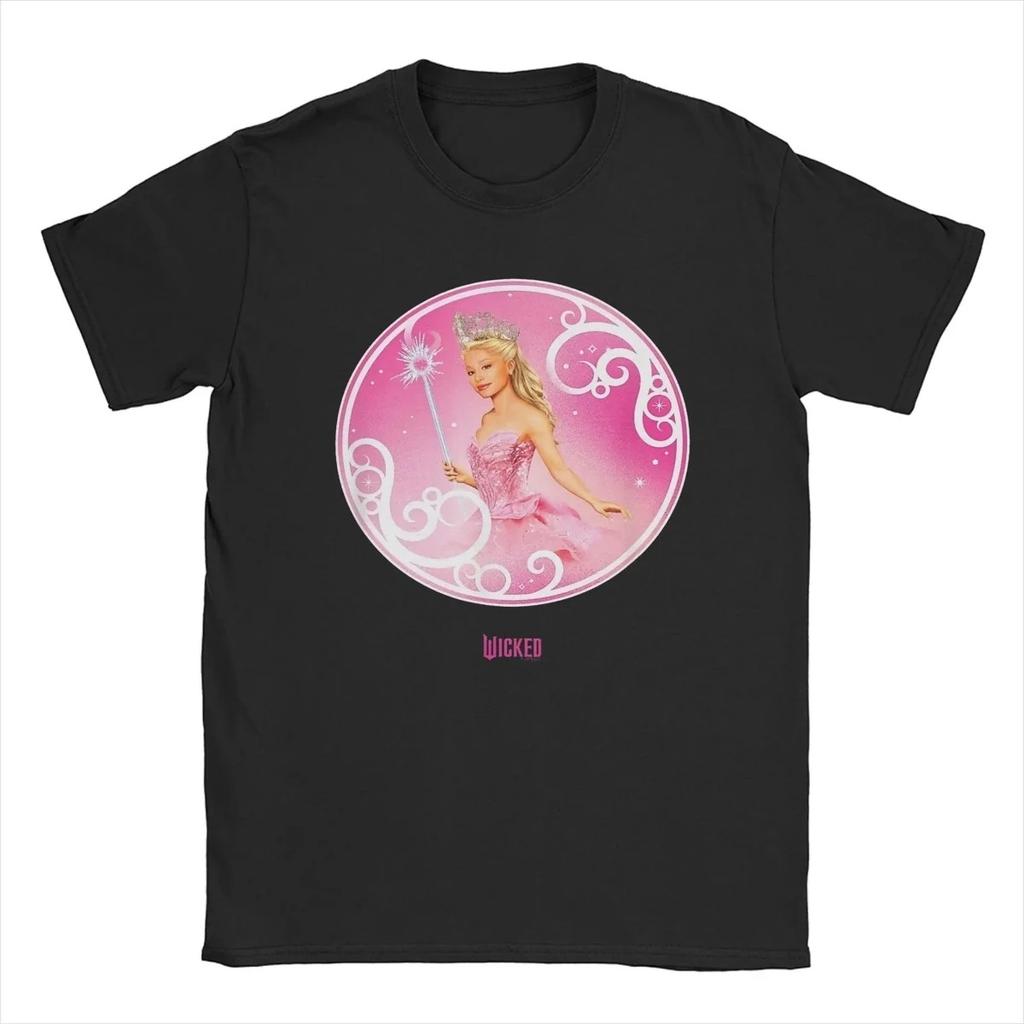 Mode Böse Glinda Tonale Pose T-Shirts Herren O-Ausschnitt Reine Baumwolle T-Shirts Magischer Film Kurzarm T-Shirt Geschenk Kleidung weich