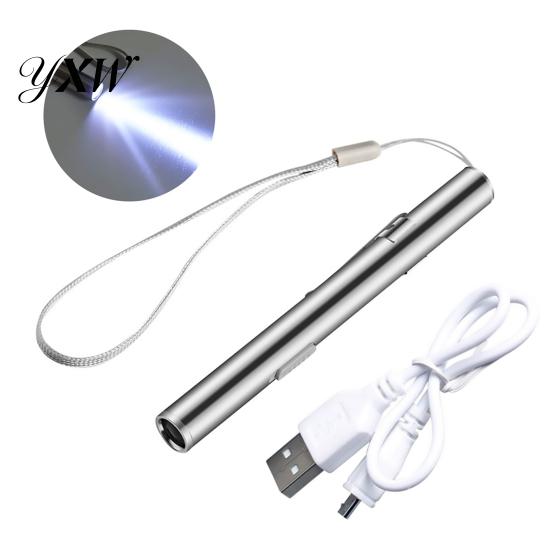 Medical Handy Pen Light USB Rechargeable Mini Energy-saving Flashlight LED Torch