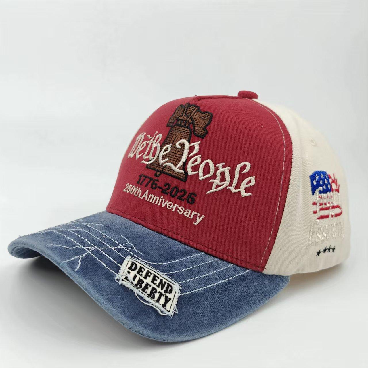 My Extreme Outdoor Activities Women's 250Th Anniversary Embroidered American Independence Day Sunshade Baseball Cap New Streetwear Casusal Duckbill Hat Cm