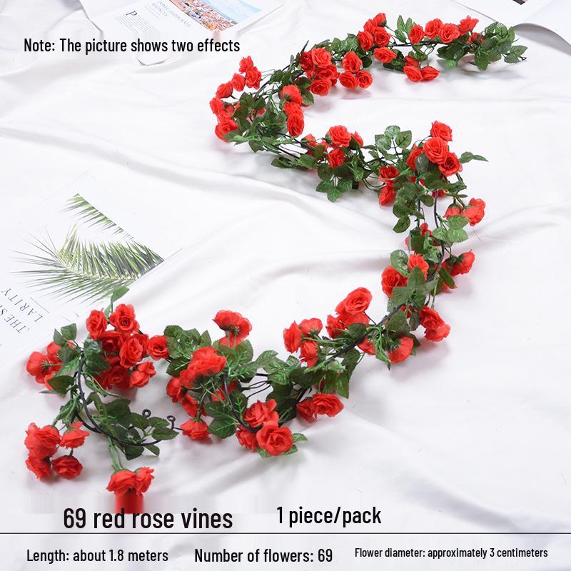 Artificial Rose Vine for Wedding Arches, Staircase Railings, and Ceiling Decor
