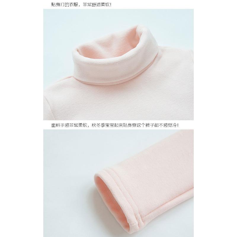 Mädchen Kinder Langarm Hoher Kragen T-Shirt Herbst Basic Oberteil
