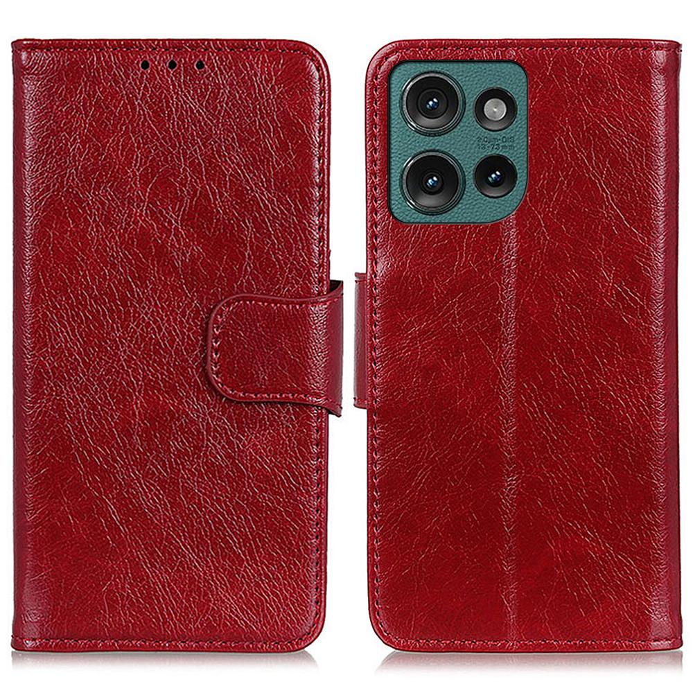 

Для Motorola Edge 50 Neo 5G/Moto S50 5G/Thinkphone 25 5G чехол Nappa Texture Split Leather Wallet Phone Cover Red