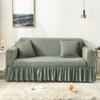 Sofa Cover for Living Room Thick Ruffled Seersucker Elastic L Shaped Corner Sofa Cover 1/2/3/4 Seater Cover for Sofa