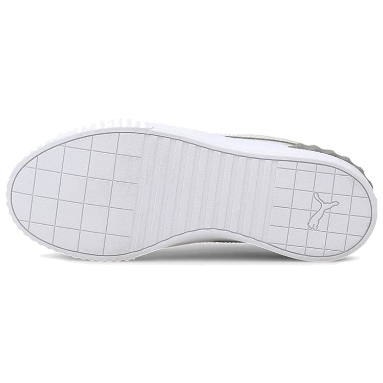 Puma Carina Lift Leder Bequem Stilvoll Langlebig Leichtgewichtige Low-Top-Sneakers Damen-Sneakers Khaki Weiß Grau 373031-03