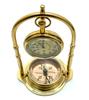 Antique Design Nautical Clock with Compass Victoria London Solid Brass Table Top Decor Clock with Compass Antique Gold Colour Clock