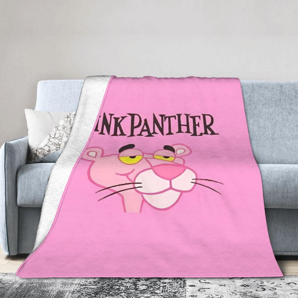 Pinks Panthers Face Cartoon Flannel Blankets Fashion Throw Blankets for Home 200x150cm Bedspread,