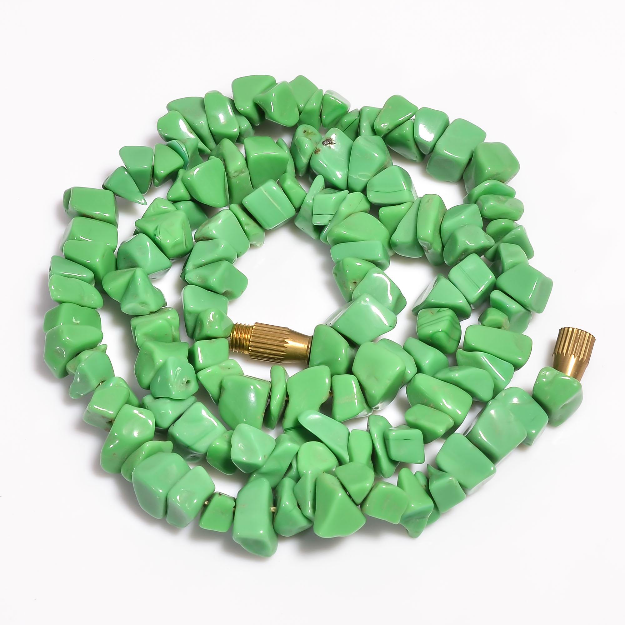 

Натуральный Зеленый Нефрит Камень Неограненные Гладкие Бусины Ожерелье 5-8 мм 17 UB-8385 UB-8385