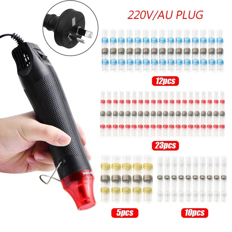 50/800PCS Wire Cable Splice Terminal Kit Waterproof Heat Shrink Butt Crimp Terminals Solder Seal Electrical with Hot Air Gun
