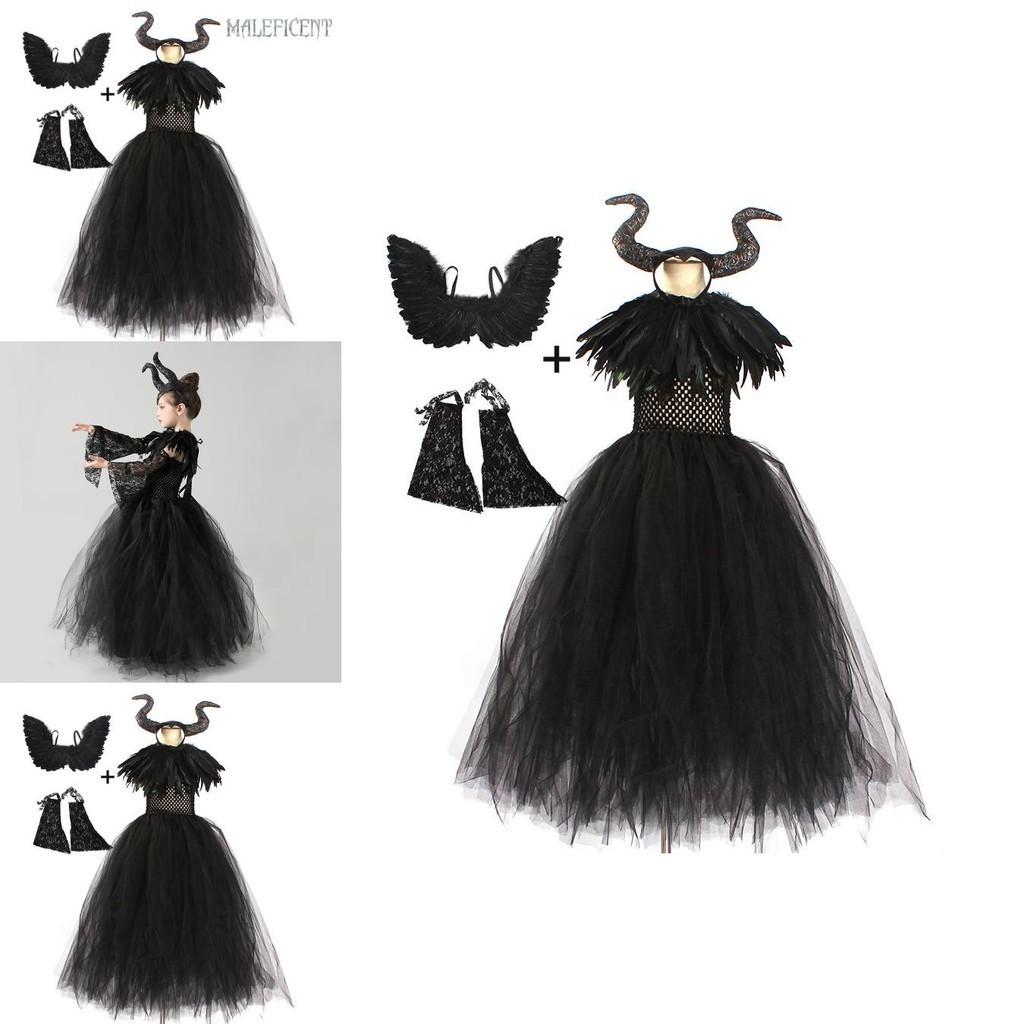 Maleficent Angelina Jolie Cosplay Kostuum Jurk Halloween Feest Outfit Voor Kinderen