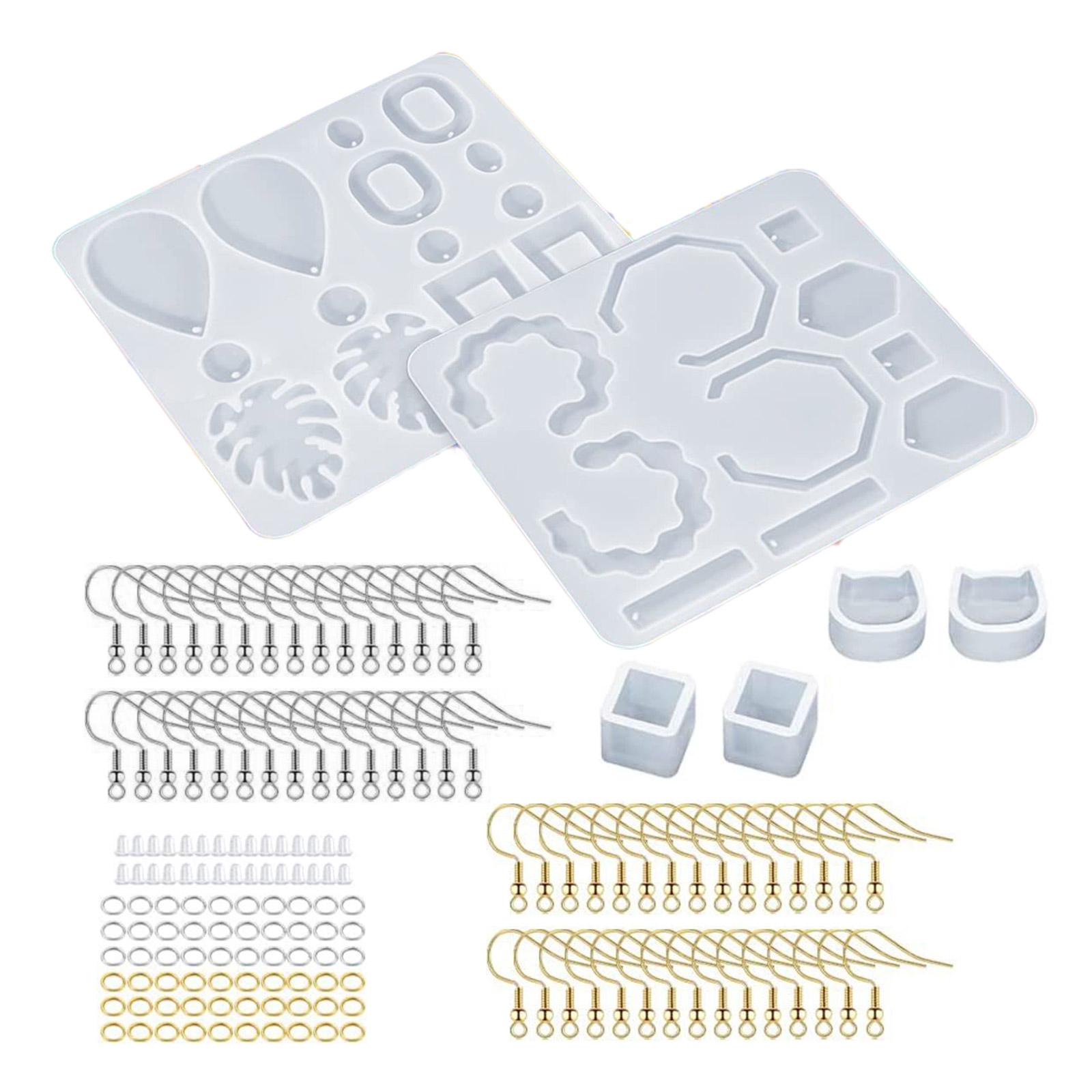 

Silicone Resin Earring Jewelry Molds Epoxy Earring Casting Moulds with Earring Hooks Jump Rings for DIY Resin Jewelry 1