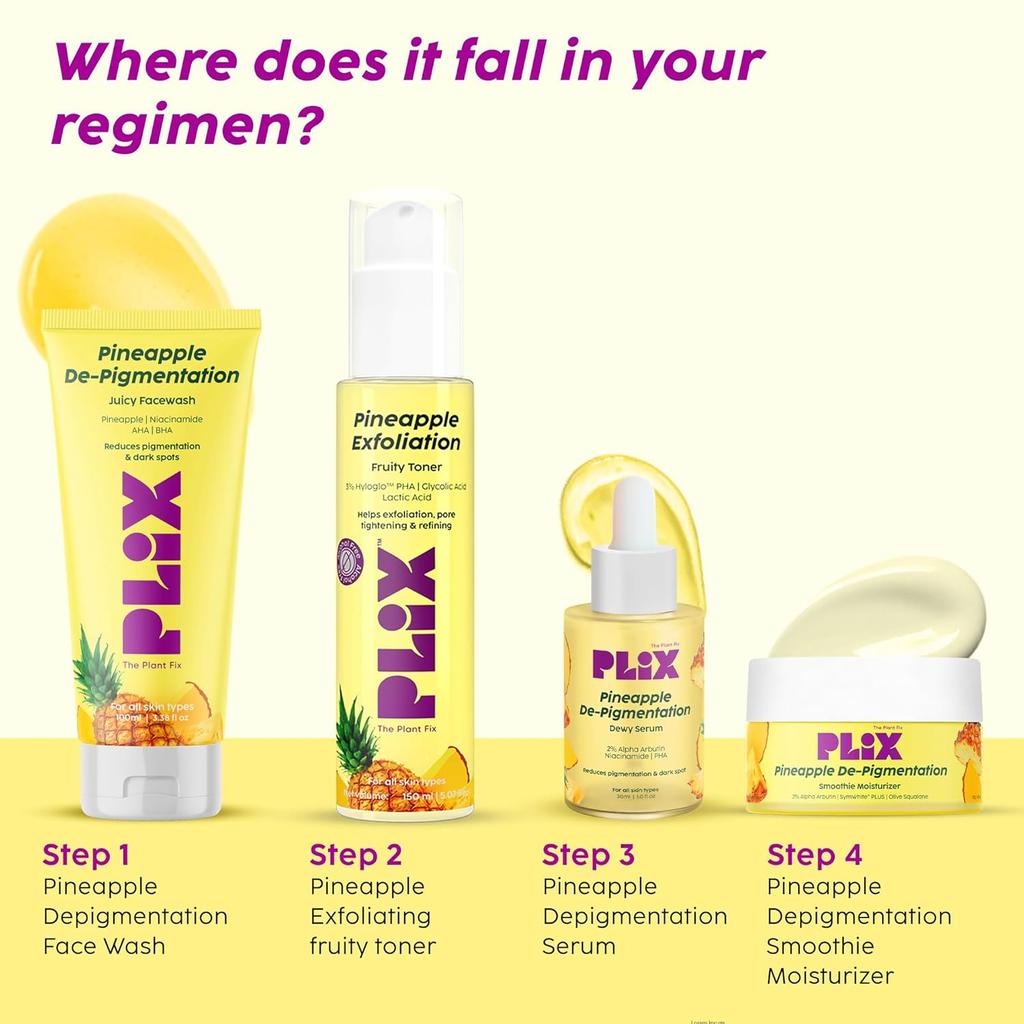 PLIX Bitki Onarıcı Ananas PHA Yüzde 3 Alkol İçermeyen Yüz Toneri 150 ml Yağlı Hassas Normal Cilt İçin Nemlendirici Parlaklık