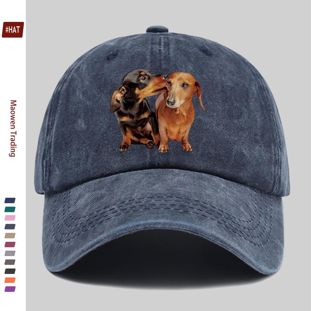 Pc Cute Dog Print Baseball Cap Home Leisure Decor Hat Fashion Trendy Printed Papa Cap Adjustable Strap MultiColor Trucker