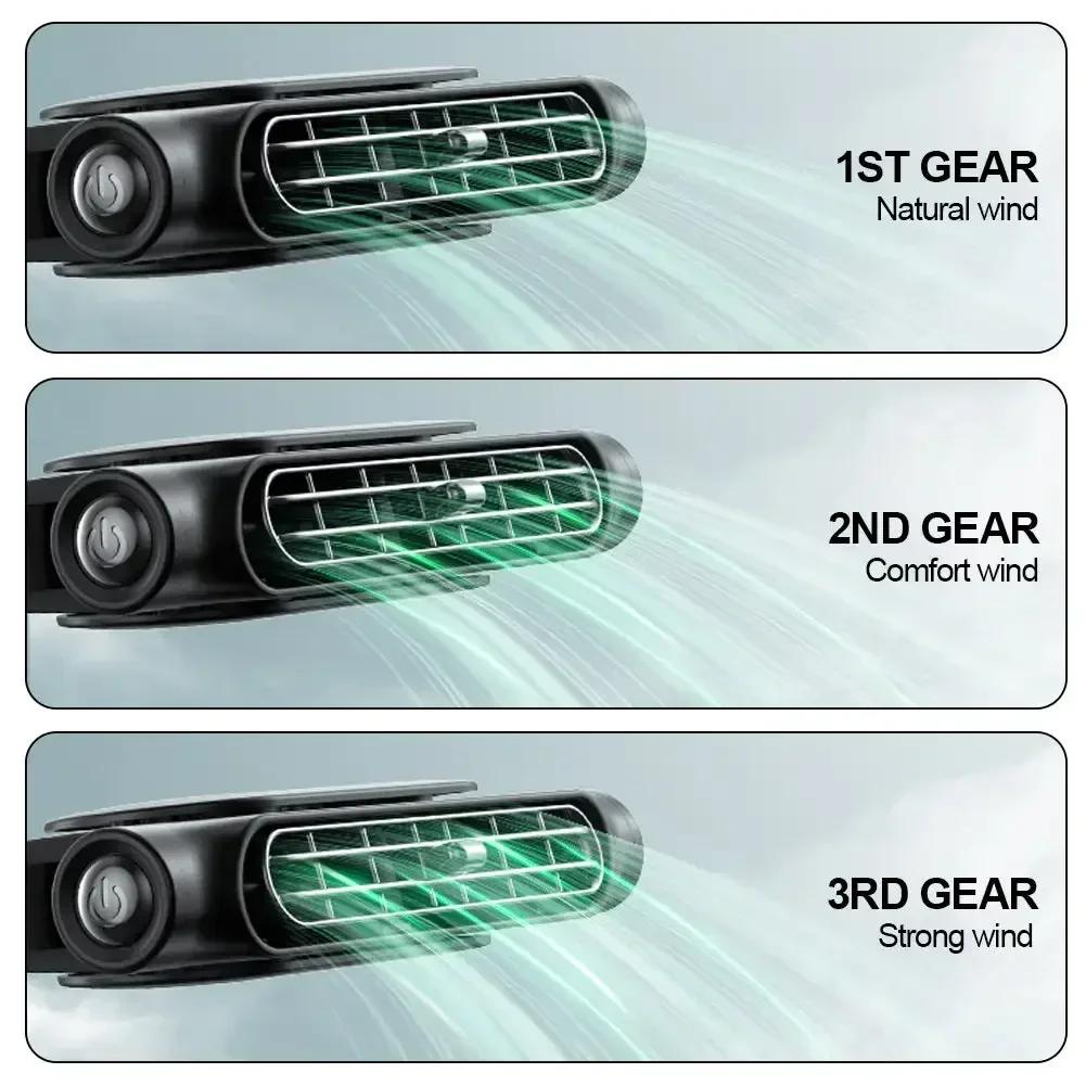 Car Backseat Cooling Fan Electric Auto Backseat Car Fan 3 Speeds Adjustable Wind Speeds Cooling Tool for Mini Cars RVs Sedans