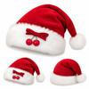 Plush Fabric Red Santa Hat Soft Plush Trim Long Fur Hat Durable Christmas Hat  Christmas