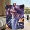 Love and Deepspace Rafayel Submerged Eclipse Merling Oath warm soft plush blanket for sofa living room bedroom travel Flannel