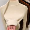 Fashion Women Knitted Bottoming Turtleneck Sweater Autumn Winter Long Sleeve Half High Collar Casual Simple Pullover Shirt Slim Fit Basic Thin Top