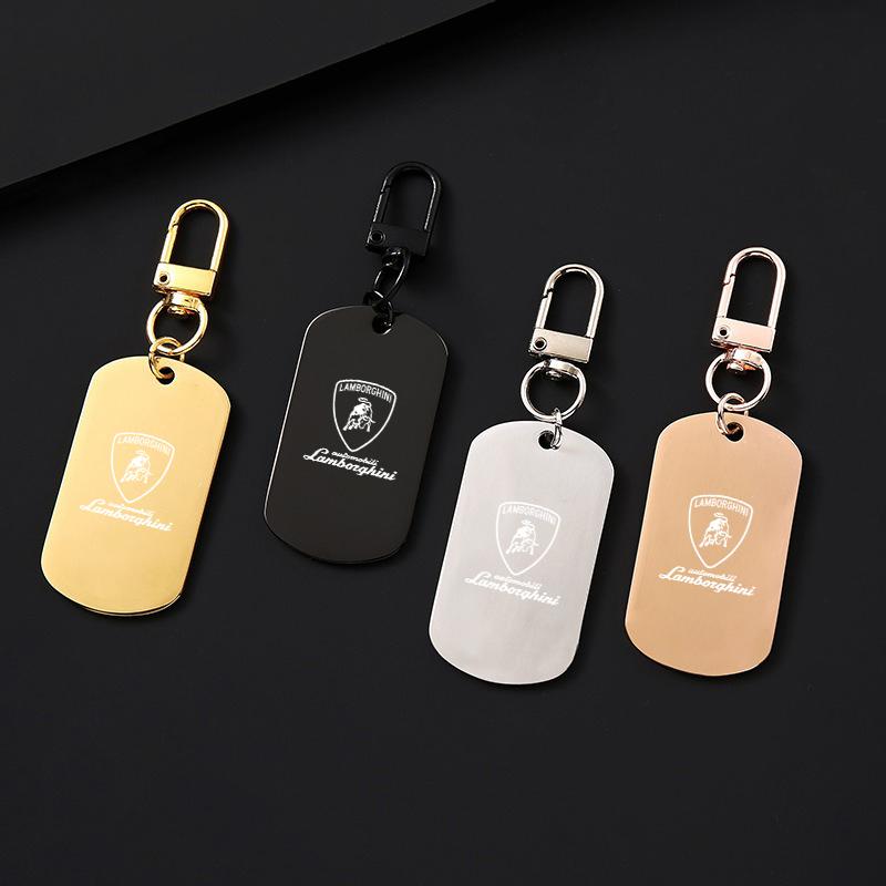 Fashion Car Laser-engraved Keychain Styling Emblem Key Ring For Lamborghini Urus Huracan Aventador Premium Auto Accessories