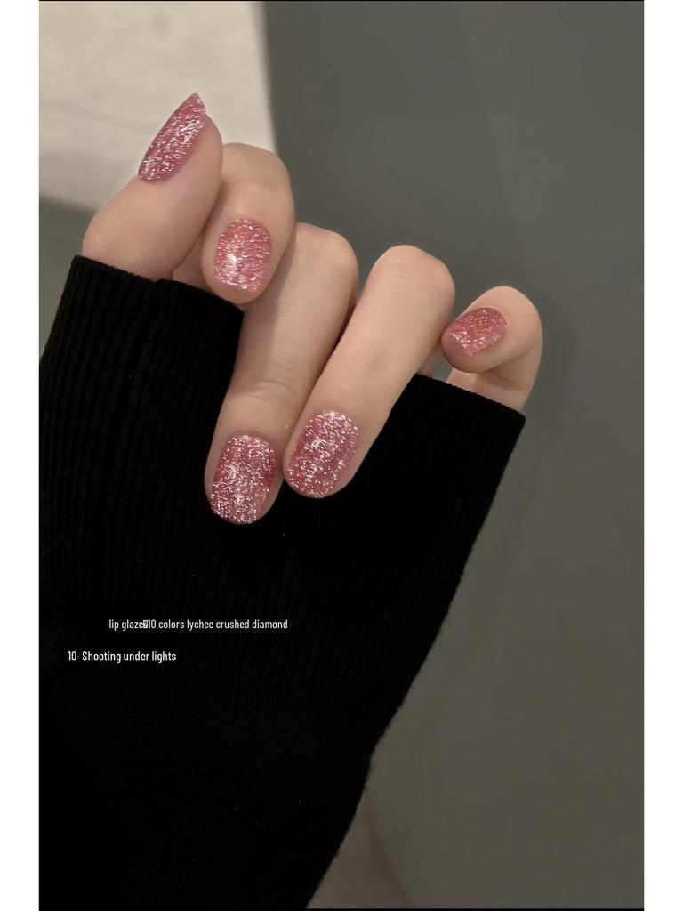 2025 High-End Nude Gel Nail Polish Bundle - 10 Colors, Crushed Diamond Finish, Ultra Glittering, Skin-Brightening