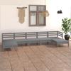 Day and Night - Day and Night Garden Furniture Set 7 Pieces Solid Gray Pine Wood