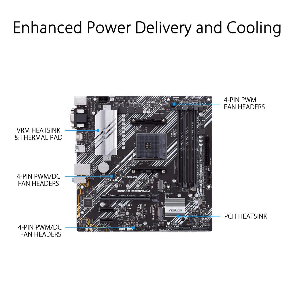 Asus Scheda madre compatibile con AM4 equipaggiata con AMD B550 PRIME B550M-A [MicroATX]