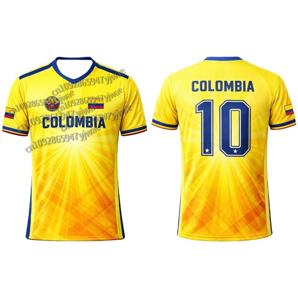 Kolumbien Flagge 3D Gedrucktes Trikot Herren Outdoor Sport Atmungsaktiv Kurzarm Fußball Trainingsshirt Unisex Lässiges V-Ausschnitt T-Shirt