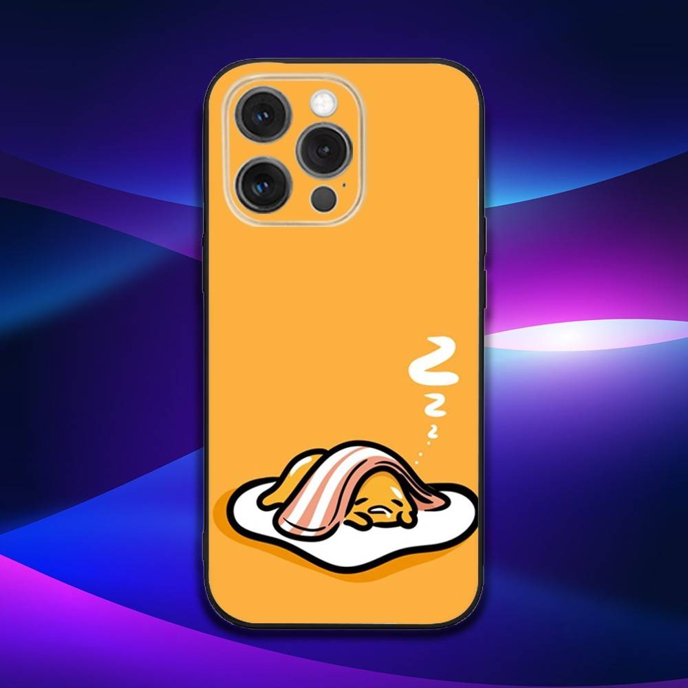 G-Gudetama Cute E-Egg Phone Case For iPhone 16e,16,15,14,13,12,11,Pro,X,XS,Max,XR,Plus,Mini Soft Black Cover