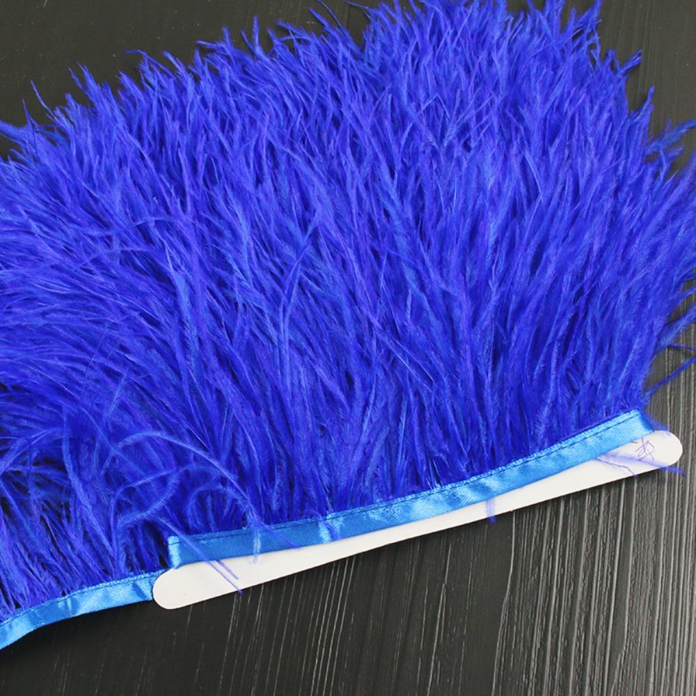 Feather1 Meter Ribbon Tassel Natural Ostrich Feathers 8-10cm Wide Fluffy Texture Ostrich Feathers Trim Sewing Decoration Apparel Fabric