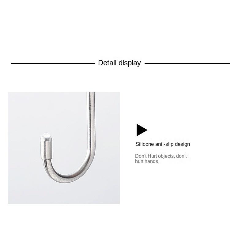 VISHUA 304 Stainless Steel S-hook Cabinet Door Behind Dormitory Bedside Hangings Storage Nail Free Traceless Door Back Hook Double Hook