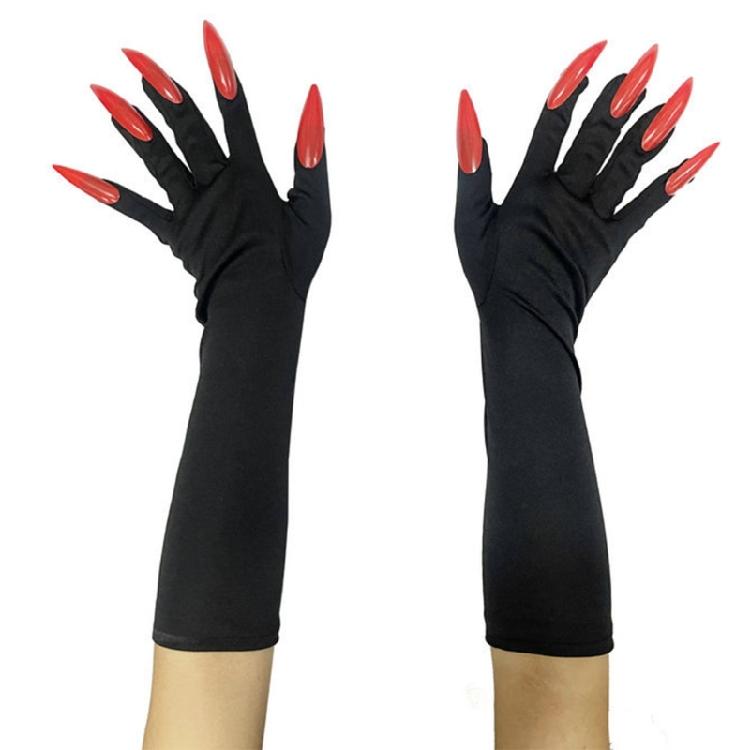 Cool Halloween Gloves Long Section Spooky Claw Dress Up Gloves Fashionable Long Nails Cosplay Halloween Funny Gloves
