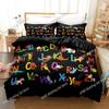 Luxury  New Alphabet Lore Bedding Set Single Twin Double Queen King Cal King Size Bed Linen Set