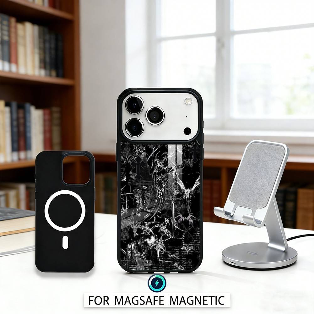 Gothic Coquette Cyber Sigilism Phone Case Magnetic For iPhone17 16 15 14 13 12 Pro Max For Magsafe Wireless Charging Cover