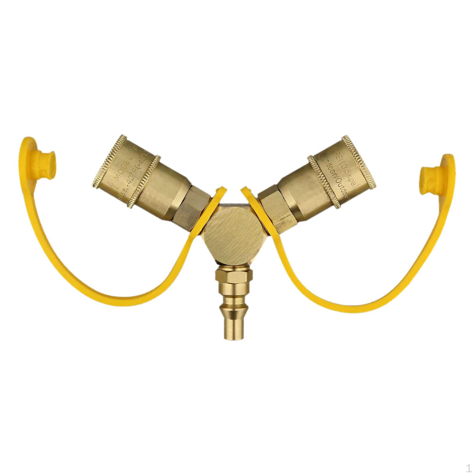 

2 Way LP Gas Adapter Propane Y Splitter 1/4in for BBQ Grill