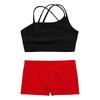 Kids Girls 2 Piece Dance Outfits Crop Top with Shorts Active Set Gymnastics Dancewear Swimwear