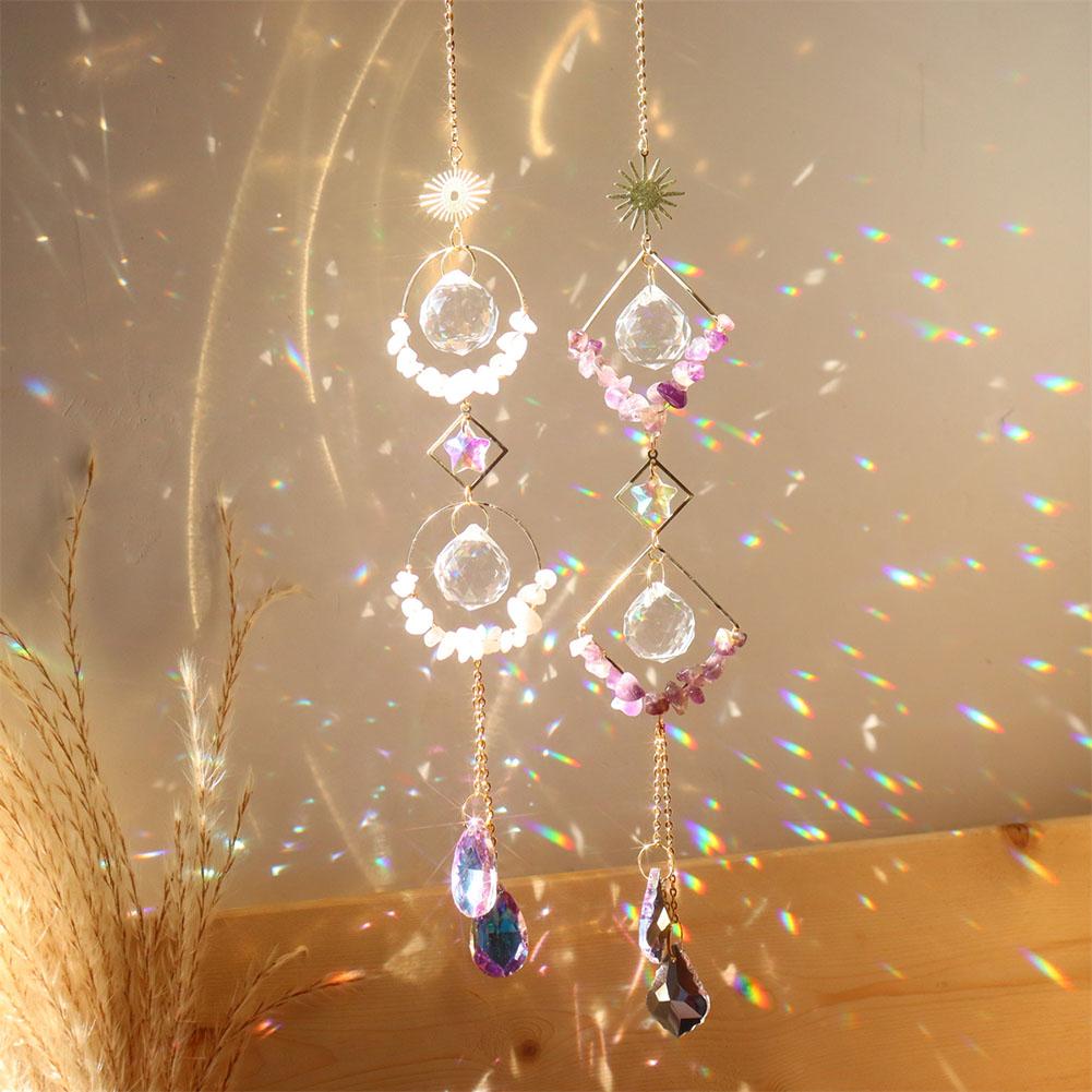 Colorful Rainbow Maker Pendant Exquisite Hanging Crystal Ornament Smooth Surface for Home Garden Window Decor