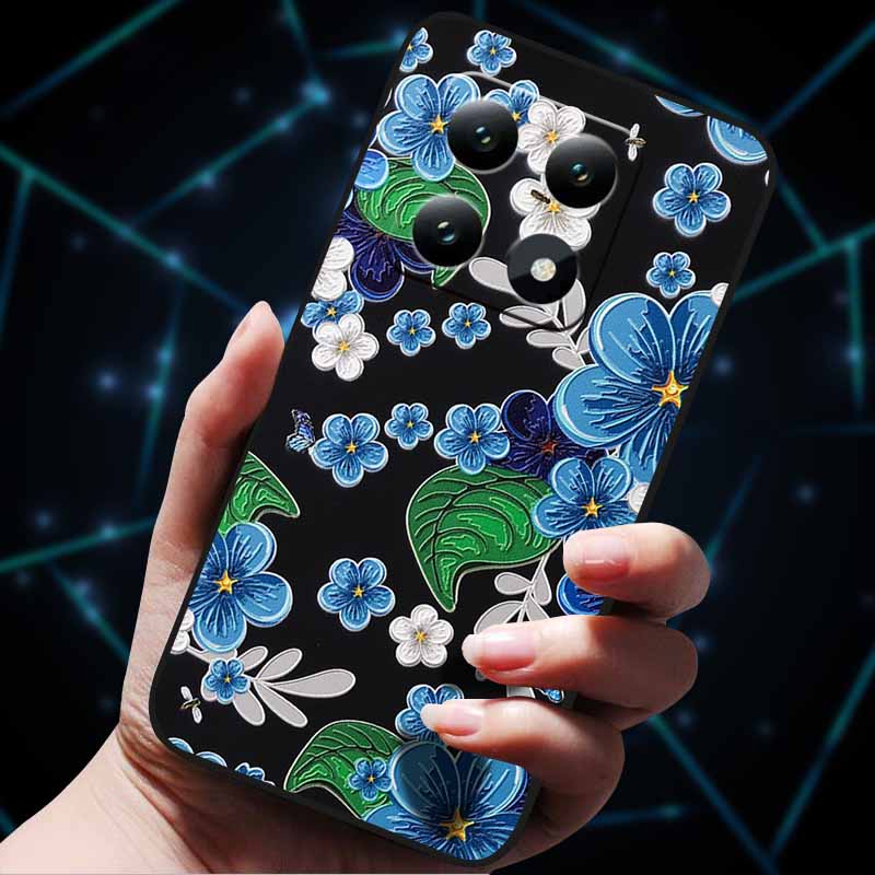 3D Flowers Emboss Fundas For Xiaomi 14T Pro 5G Case Soft Silicone Phone Cases for Xiaomi 14T 5G Back Covers Shell Mi 14T Pro Bag
