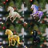 2D Acrylic Horse Pendant Backpack Charm Car Rearview Mirror Pendant Christmas Tree Hanging Ornament Party New Year Decoration