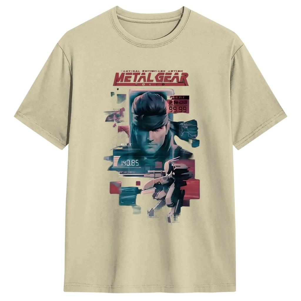 Japanese Metal Gear Solid Men's T Shirts  Novelty Tee Shirt Short Sleeve Crew Neck T-Shirts 100% Cotton 4XL 5XL 6XL Clothing