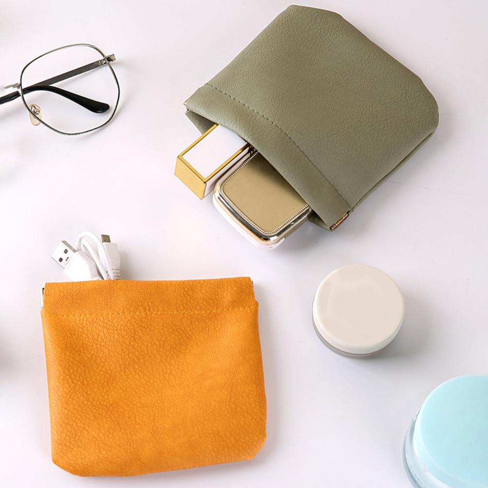 Waterproof Faux Leather Makeup Bag Portable Snap-on Beauty Bag Mini Faux Leather Makeup Bag Set Snap-closure Cosmetic for Travel